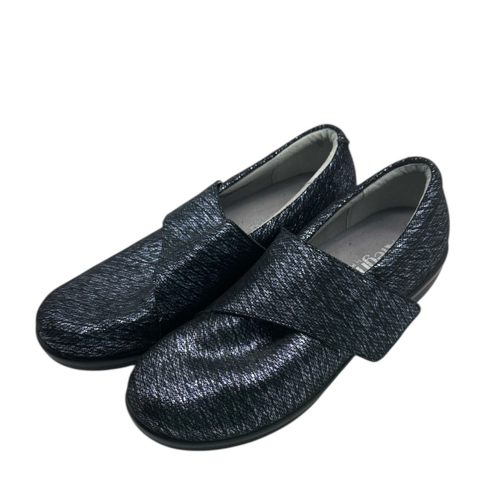Alegria Lauryn Blue Metallic Leather Comfort Shoes Size 40 Wide